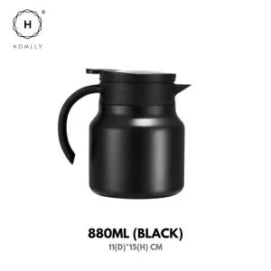 Homlly Ito Double Insulated Stainless Steel Thermal Carafe (880ml)