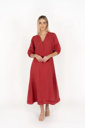 Humidity Ambrosia Dress - brick red