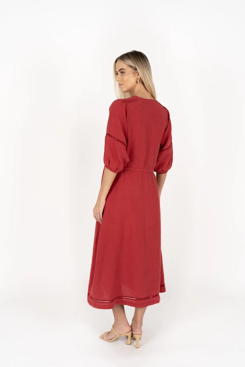 Humidity Ambrosia Dress - brick red