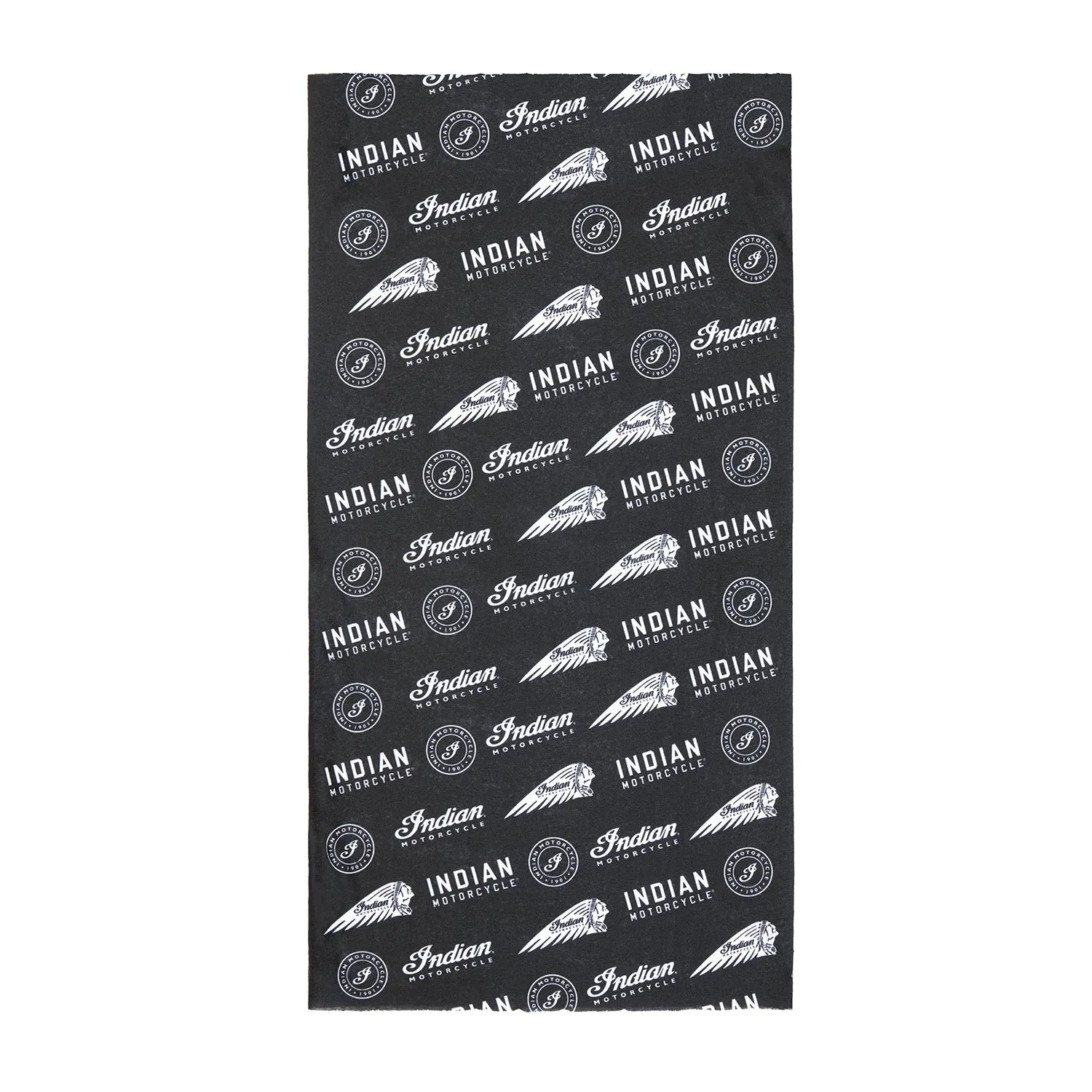 Icon Indian All Over Logo, Multifunctional Headwear, Black/White