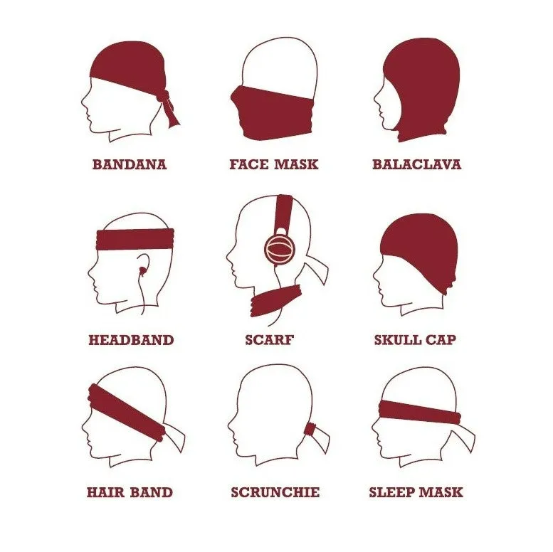 Icon Indian All Over Logo, Multifunctional Headwear, Black/White