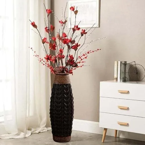 ILSMYSUTRA Hand Woven Vase Retro Handmade Woven Plant Holder for Table Home Decor Hotel M|Vases