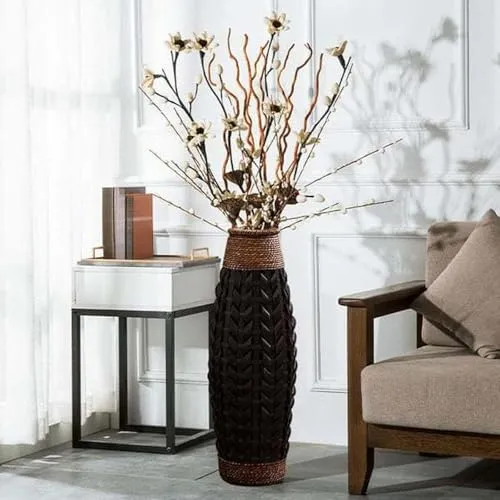 ILSMYSUTRA Hand Woven Vase Retro Handmade Woven Plant Holder for Table Home Decor Hotel M|Vases