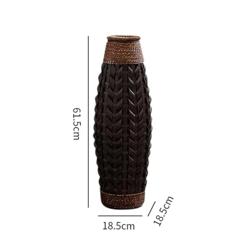 ILSMYSUTRA Hand Woven Vase Retro Handmade Woven Plant Holder for Table Home Decor Hotel M|Vases