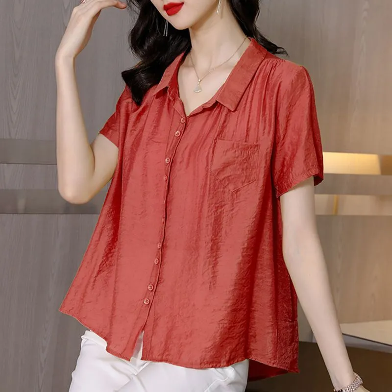 INSTOCK-Ice silk cotton and linen shirt women's