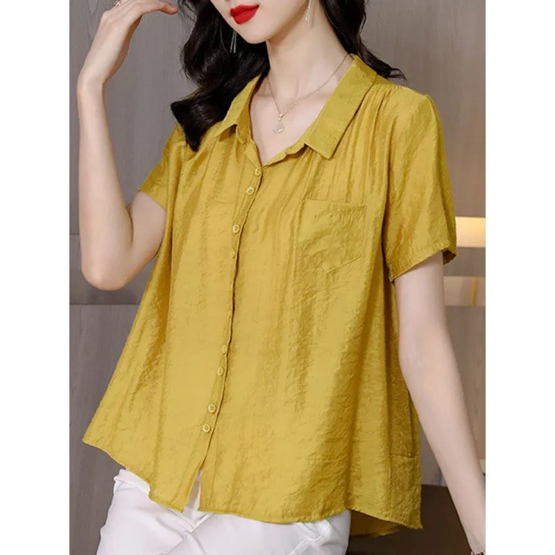 INSTOCK-Ice silk cotton and linen shirt women's