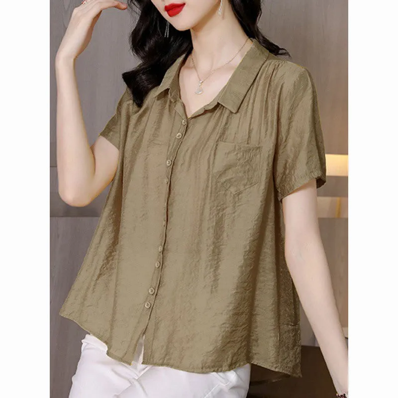 INSTOCK-Ice silk cotton and linen shirt women's
