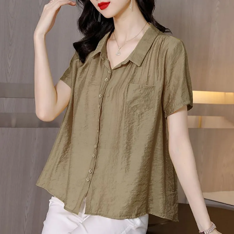INSTOCK-Ice silk cotton and linen shirt women's