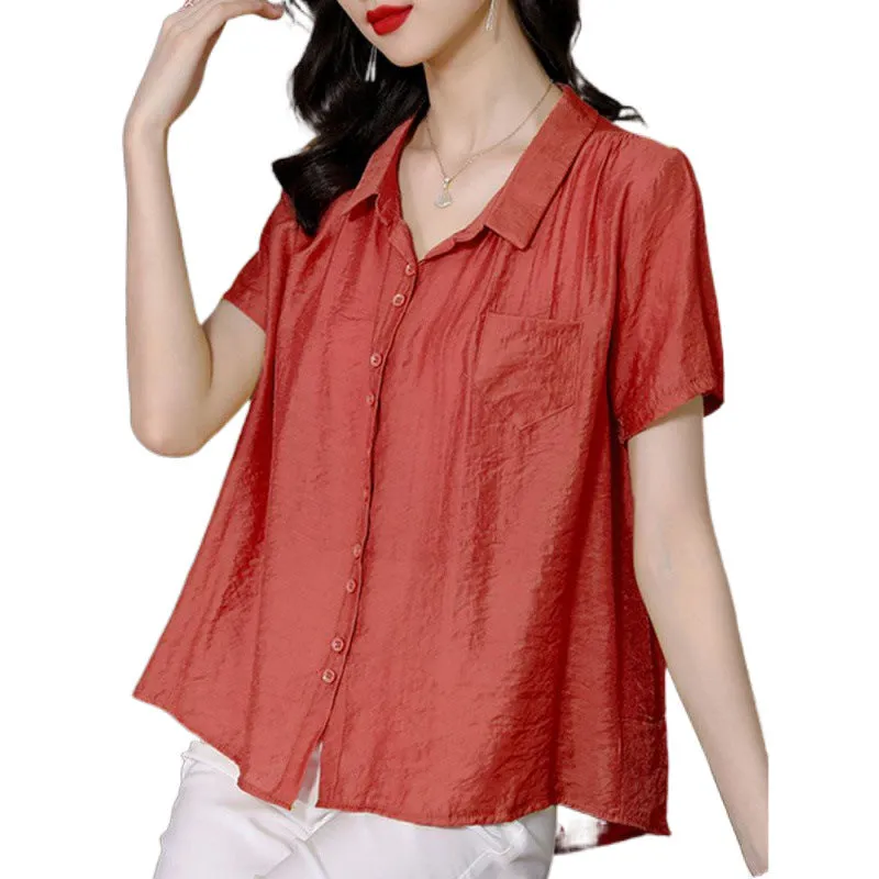 INSTOCK-Ice silk cotton and linen shirt women's