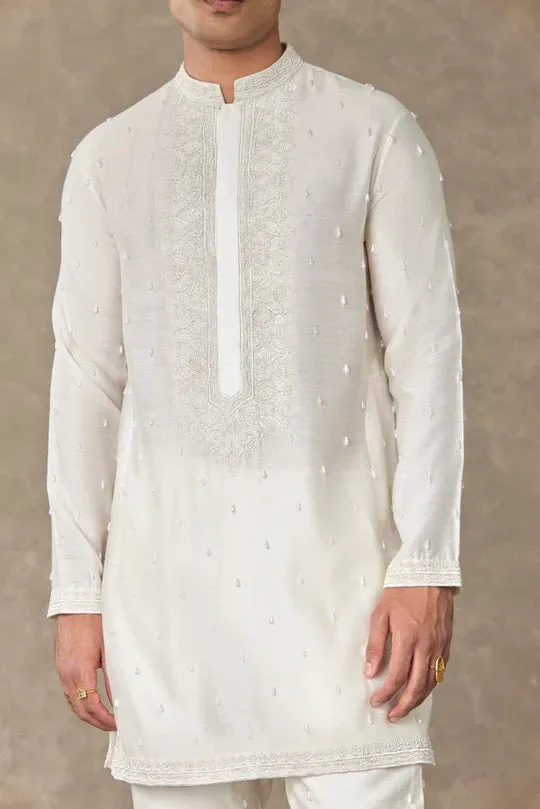 Ivory Pearl Kurta Set With Pants