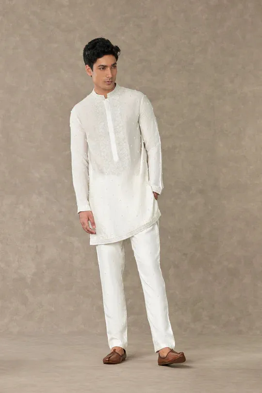 Ivory Pearl Kurta Set With Pants