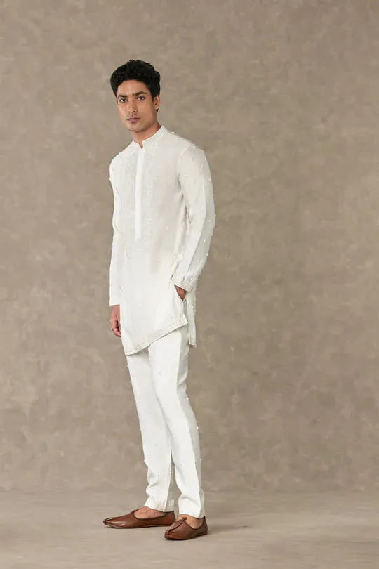 Ivory Pearl Kurta Set With Pants