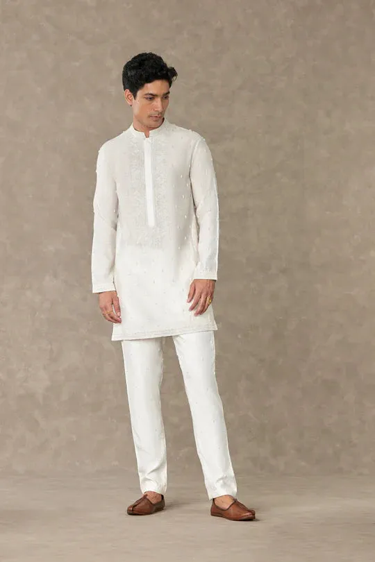 Ivory Pearl Kurta Set With Pants