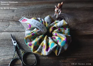 Japanese Handmade Scrunchies, Promenade Mustard ⦿scjf0049