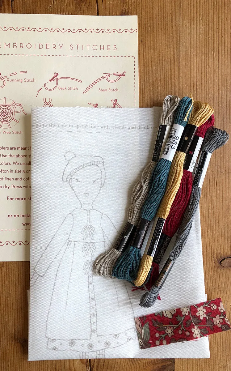 jess brown   French General embroidery sampler - Petite Lillie