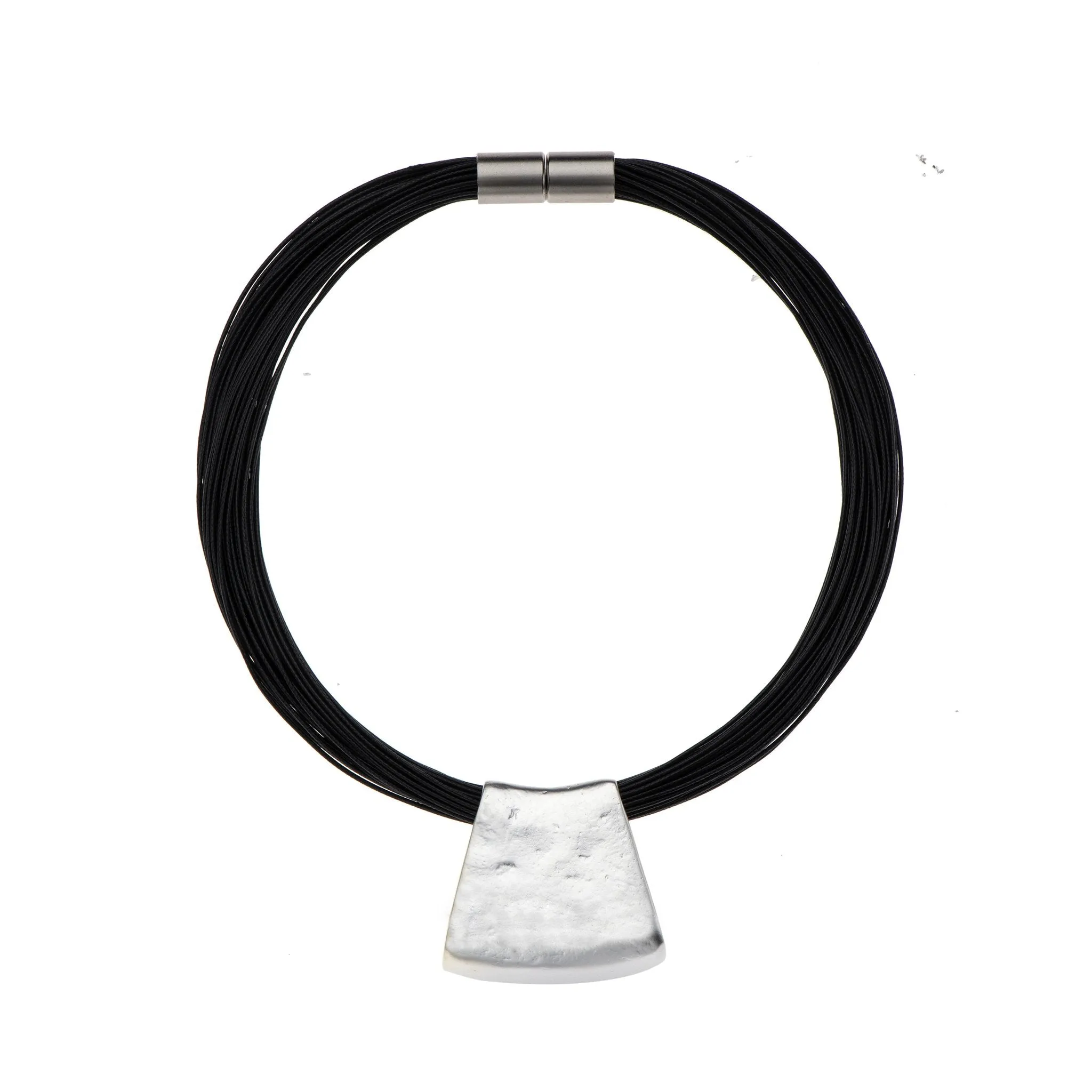 Jessica - Red cord & sterling silver pendant necklace