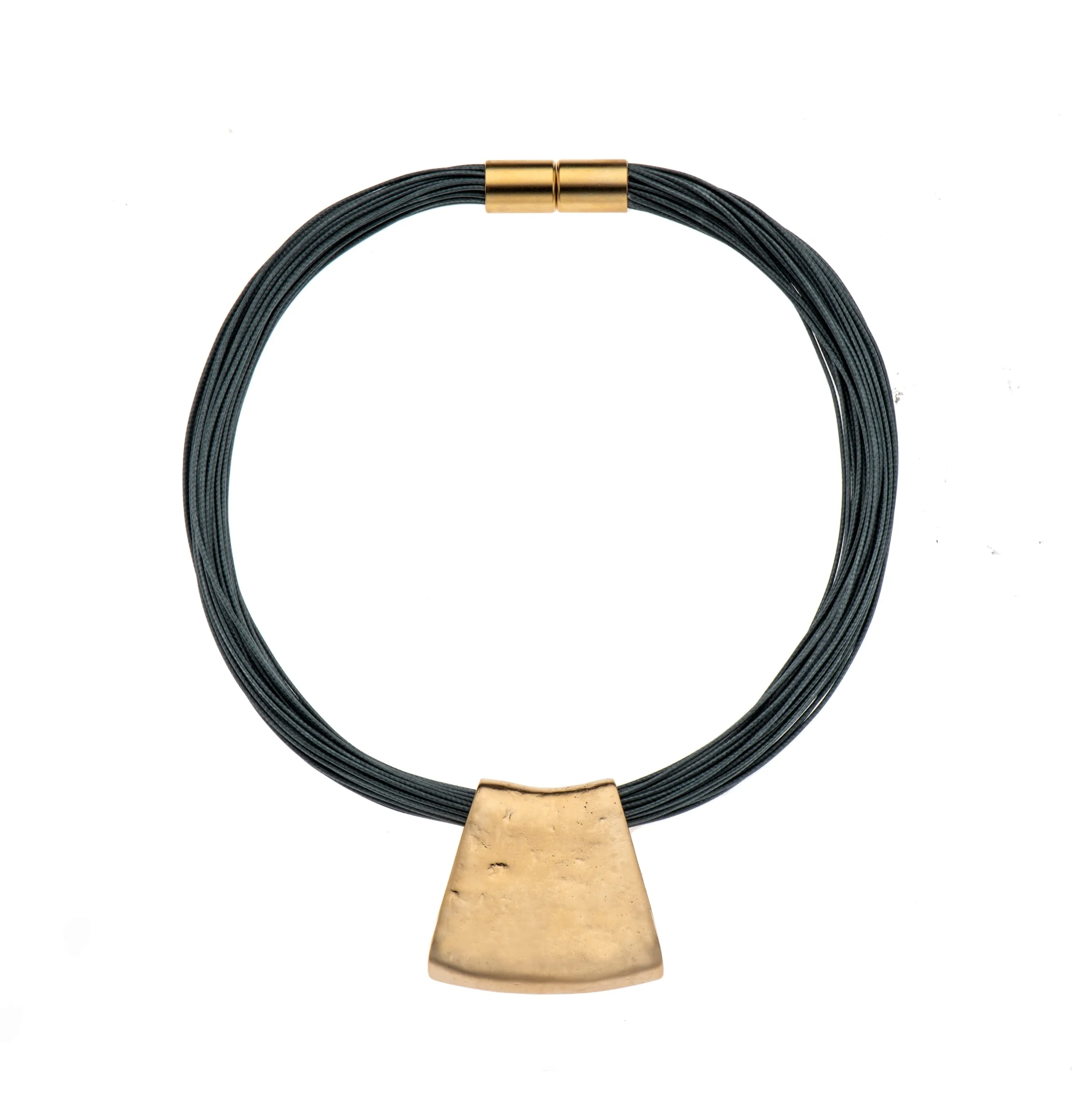 Jessica - Turquoise cord & 24K gold pendant necklace