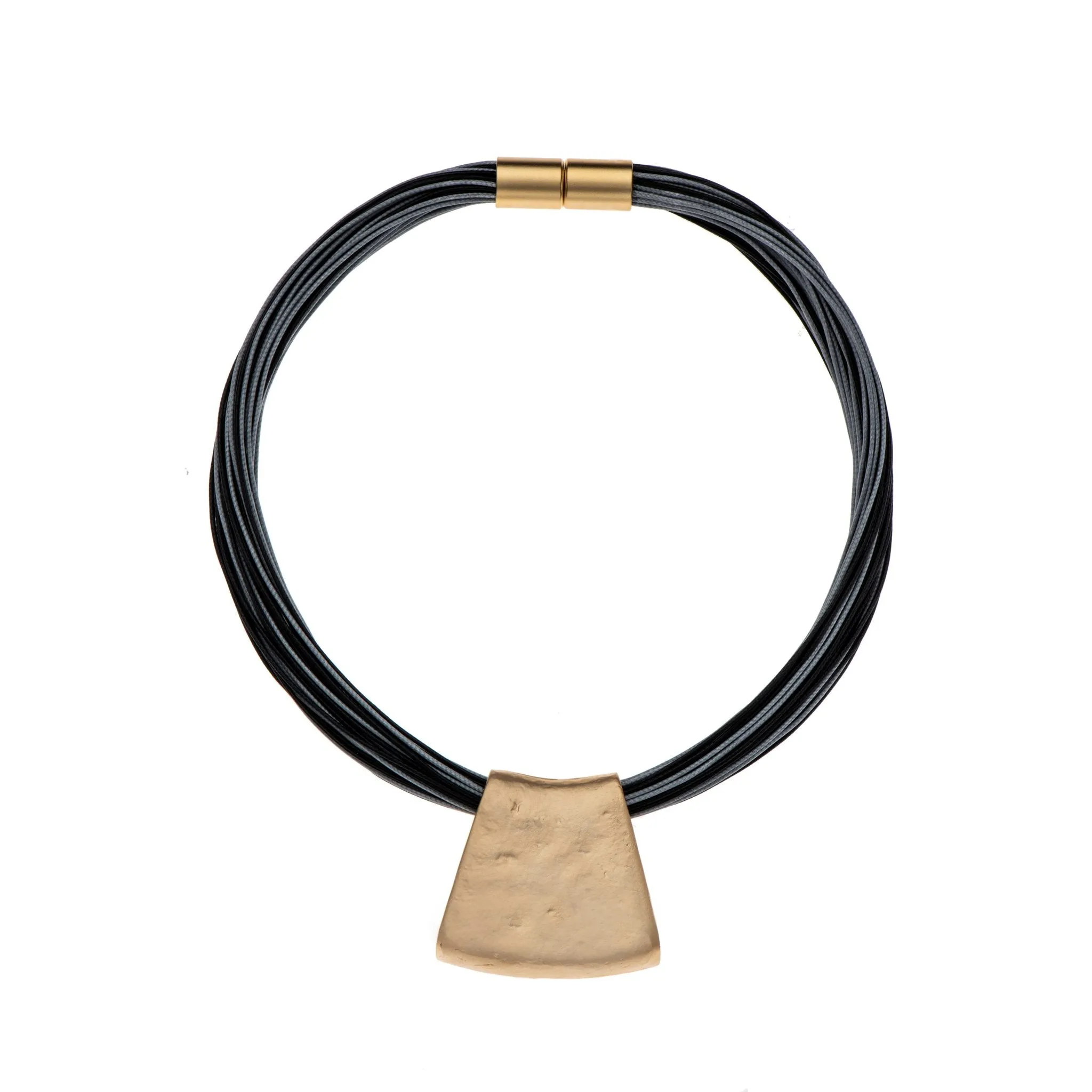 Jessica - Turquoise cord & 24K gold pendant necklace