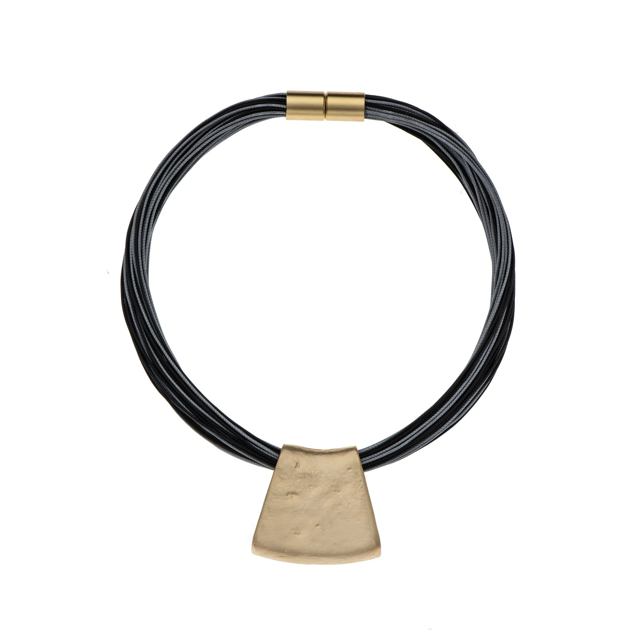 Jessica - Turquoise cord & 24K gold pendant necklace