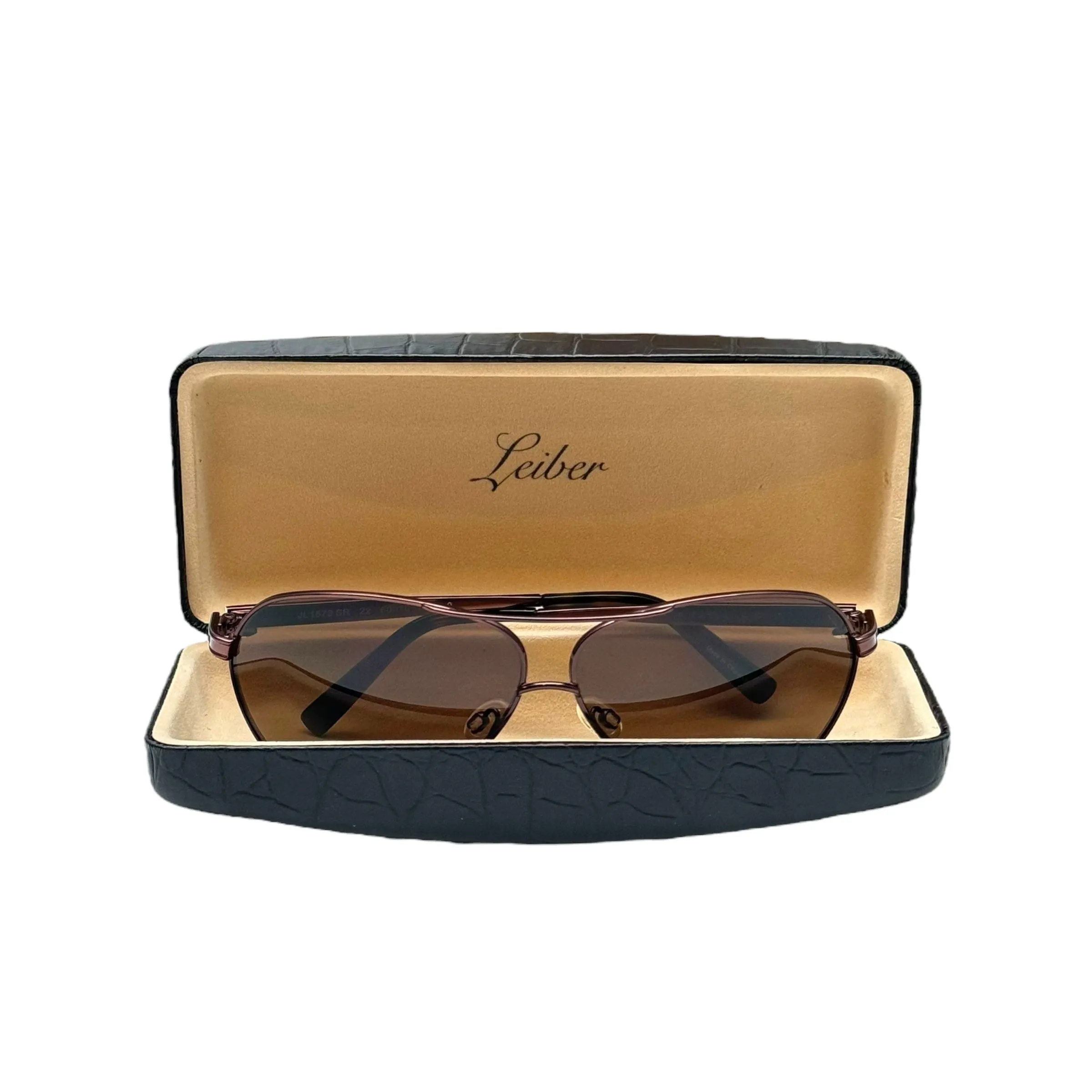 JUDITH LEIBER Vintage Aviator Sunglasses with Red Swarovski Crystals - Bronze