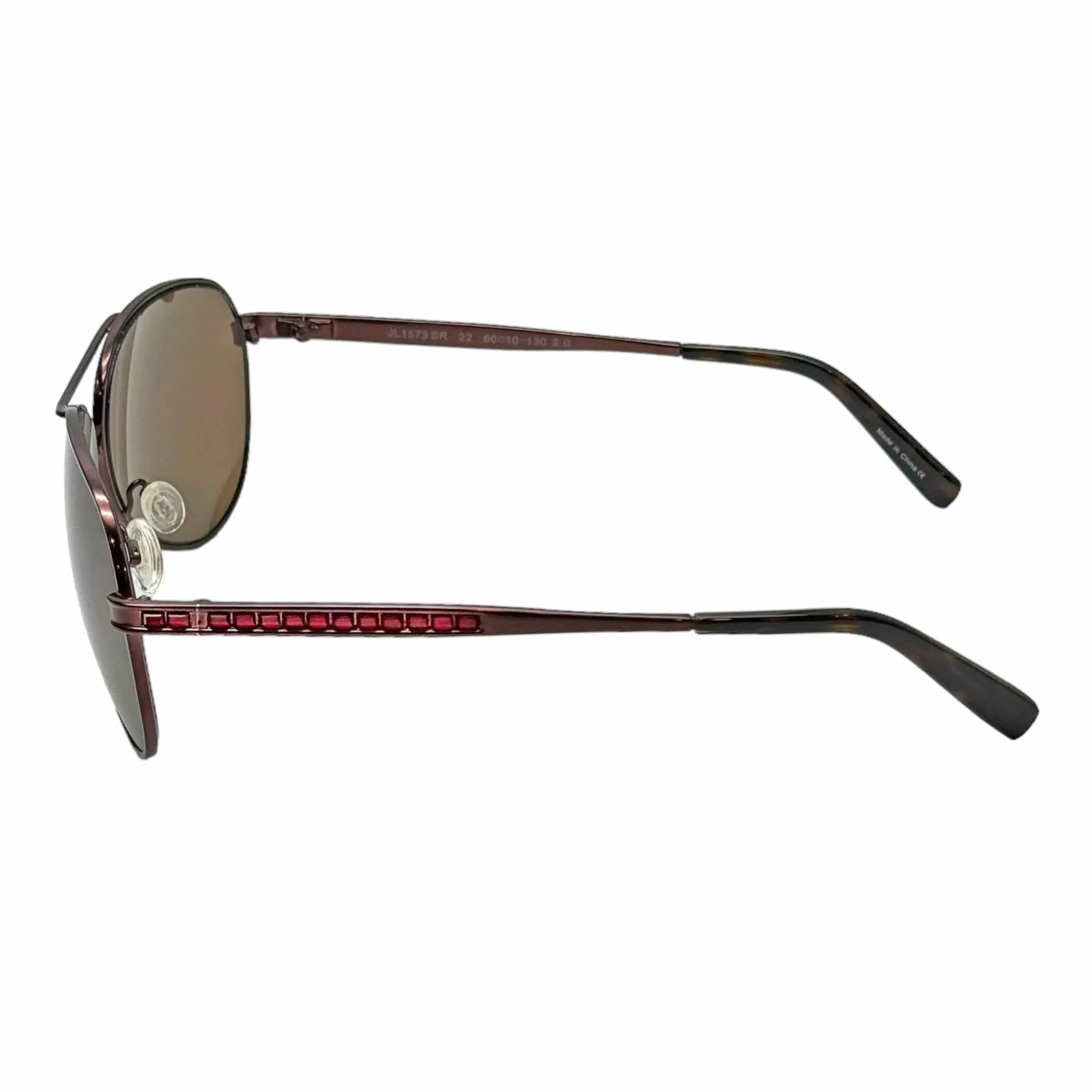JUDITH LEIBER Vintage Aviator Sunglasses with Red Swarovski Crystals - Bronze