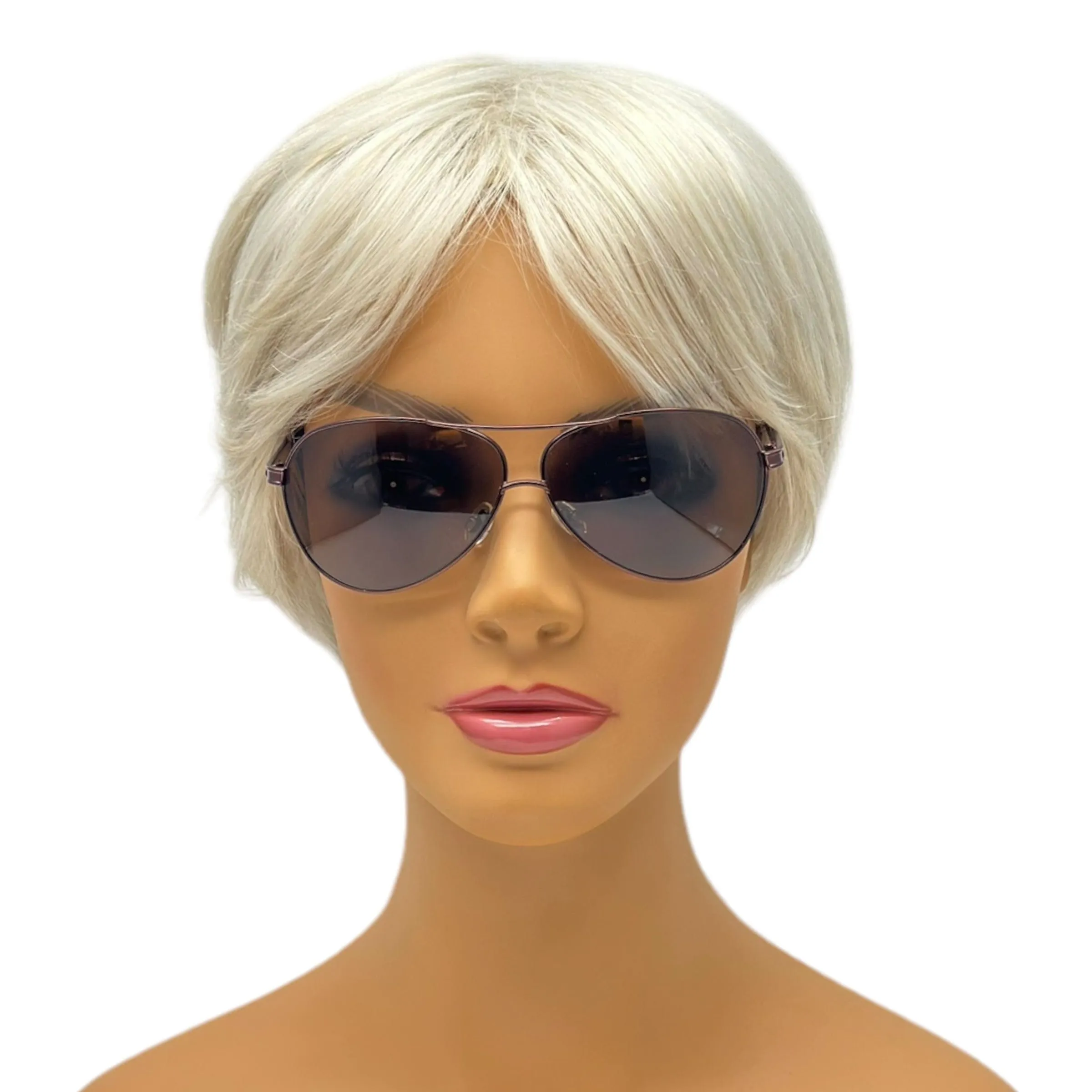 JUDITH LEIBER Vintage Aviator Sunglasses with Red Swarovski Crystals - Bronze
