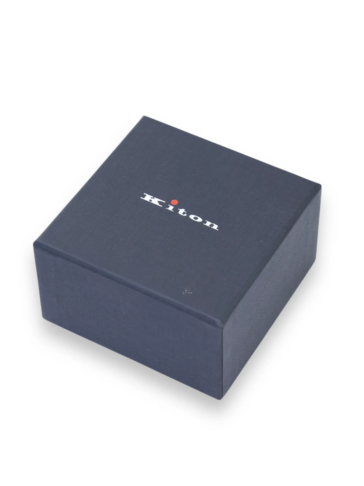 Kiton Navy Silk Checkered Pocket Square