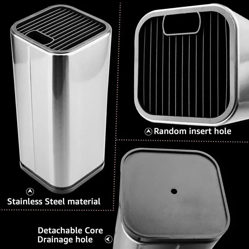 Knife Holder Stainless Steel Kitchen Knife Stand Multifunctional Chef Ceramic Santoku Knife Block Kitchenware Cooking Tool