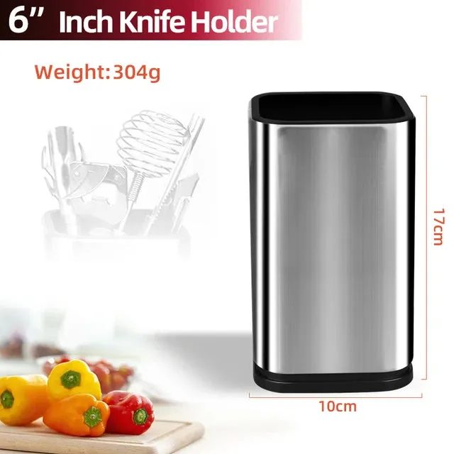 Knife Holder Stainless Steel Kitchen Knife Stand Multifunctional Chef Ceramic Santoku Knife Block Kitchenware Cooking Tool