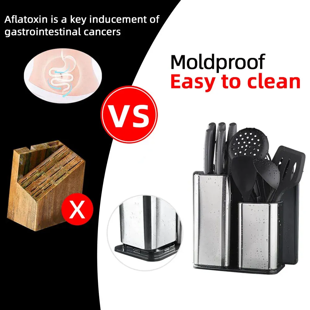 Knife Holder Stainless Steel Kitchen Knife Stand Multifunctional Chef Ceramic Santoku Knife Block Kitchenware Cooking Tool