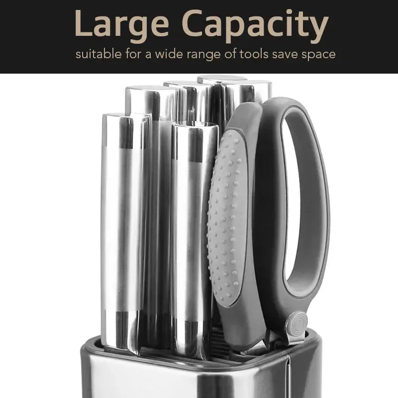 Knife Holder Stainless Steel Kitchen Knife Stand Multifunctional Chef Ceramic Santoku Knife Block Kitchenware Cooking Tool