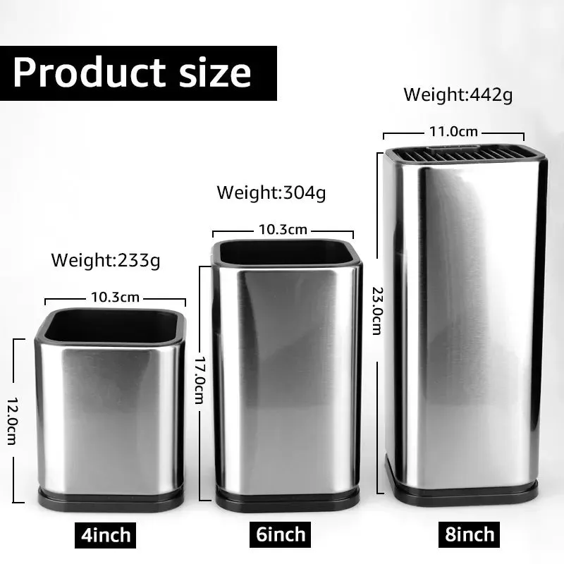 Knife Holder Stainless Steel Kitchen Knife Stand Multifunctional Chef Ceramic Santoku Knife Block Kitchenware Cooking Tool