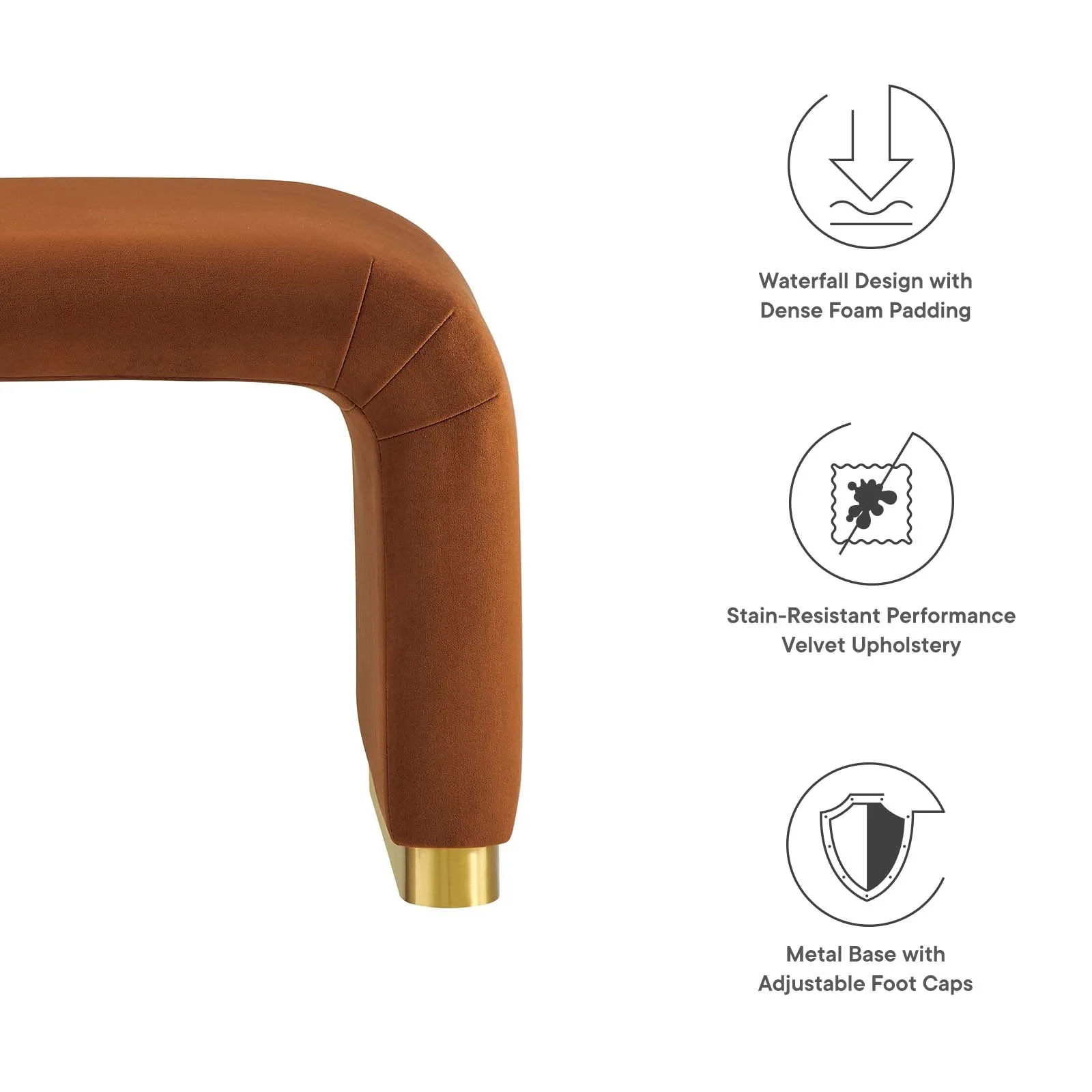 KODA PERFORMANCE VELVET WATERFALL STOOL