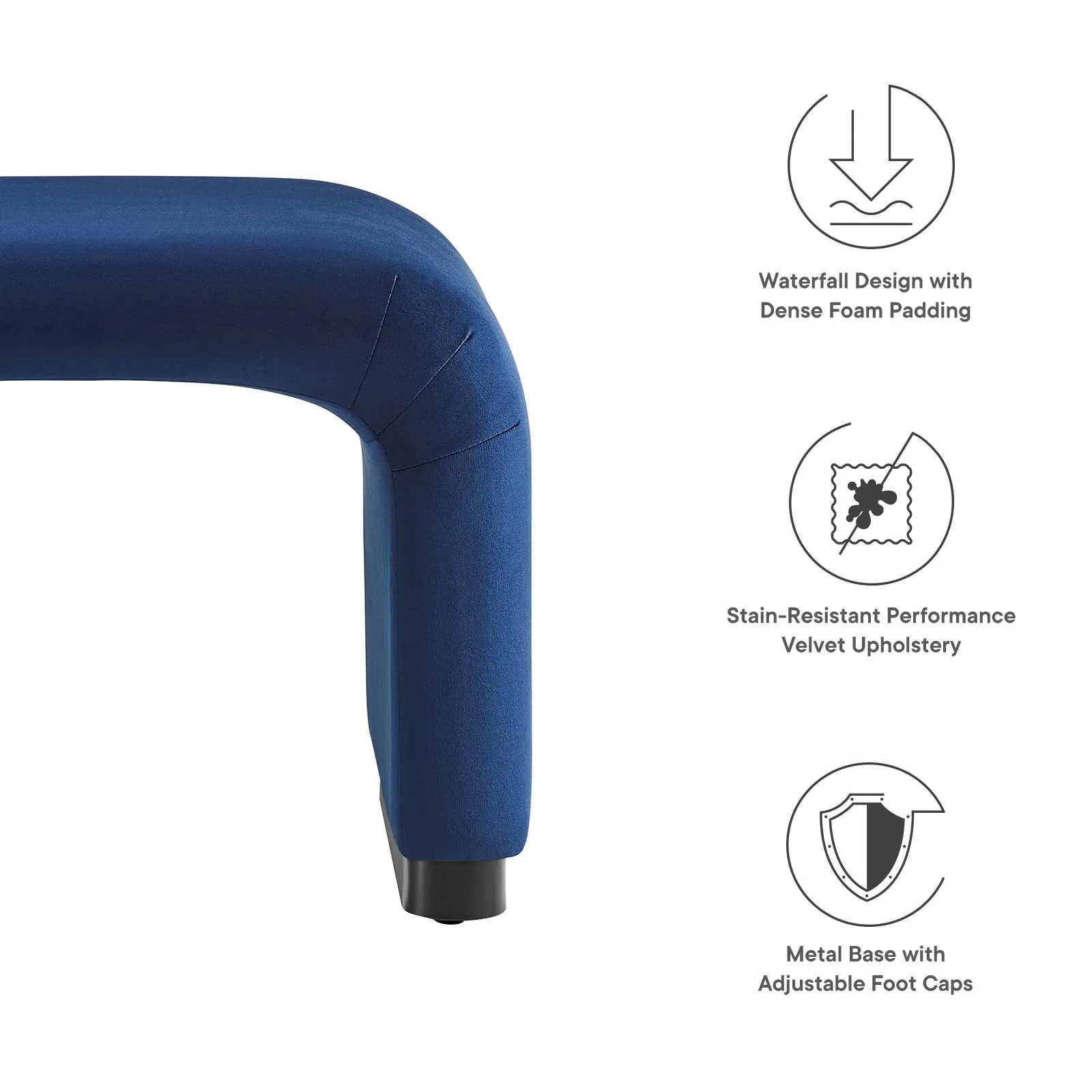 KODA PERFORMANCE VELVET WATERFALL STOOL