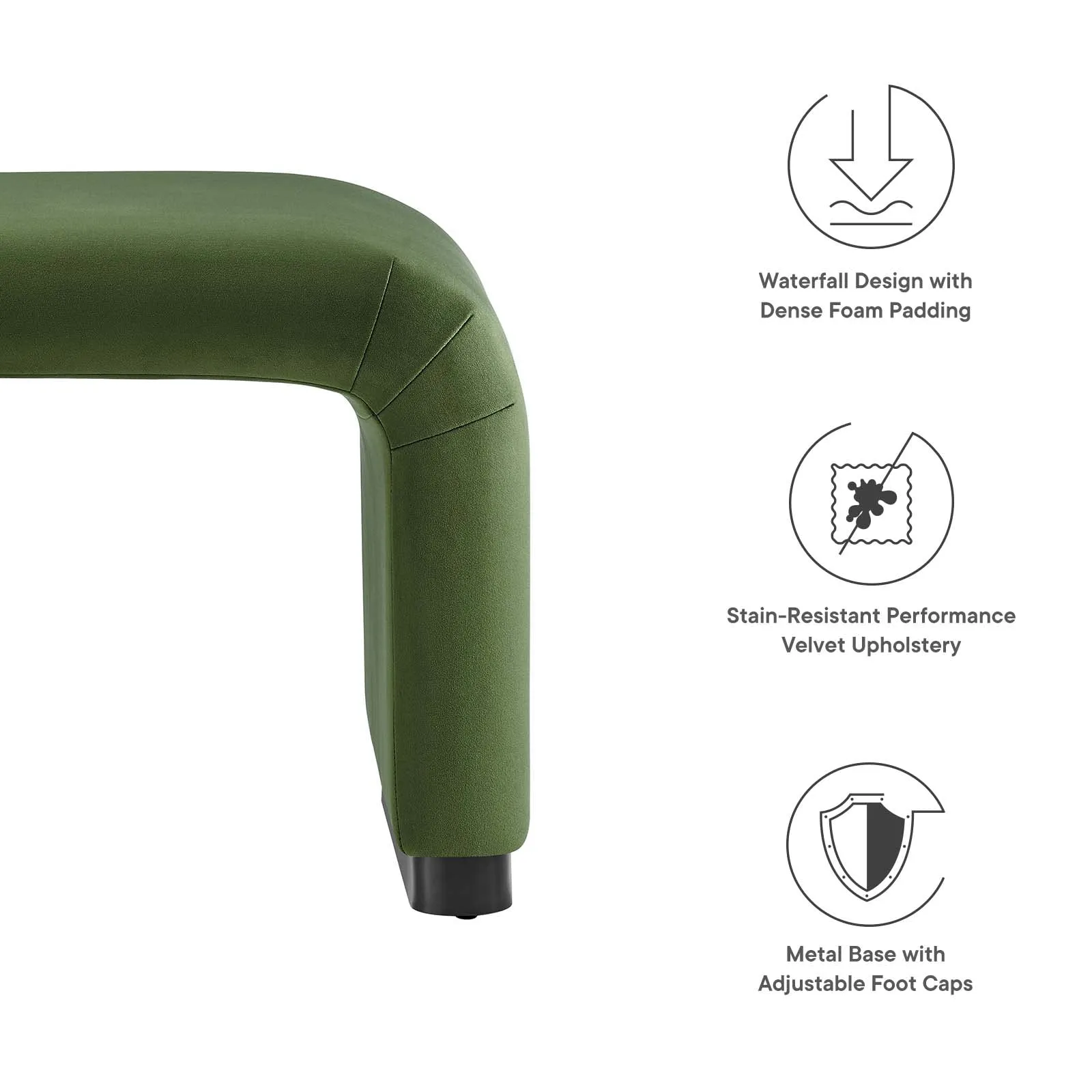 KODA PERFORMANCE VELVET WATERFALL STOOL