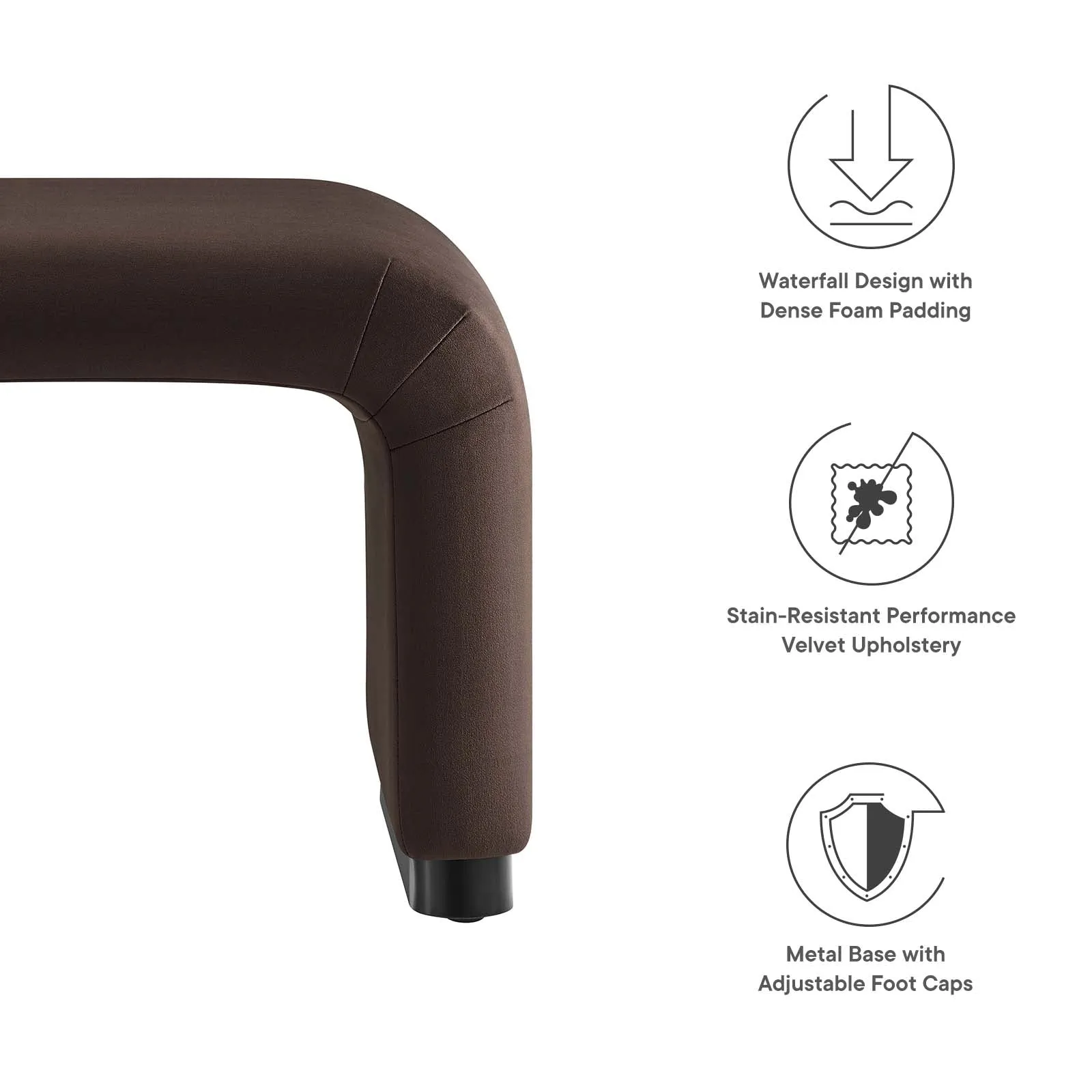 KODA PERFORMANCE VELVET WATERFALL STOOL