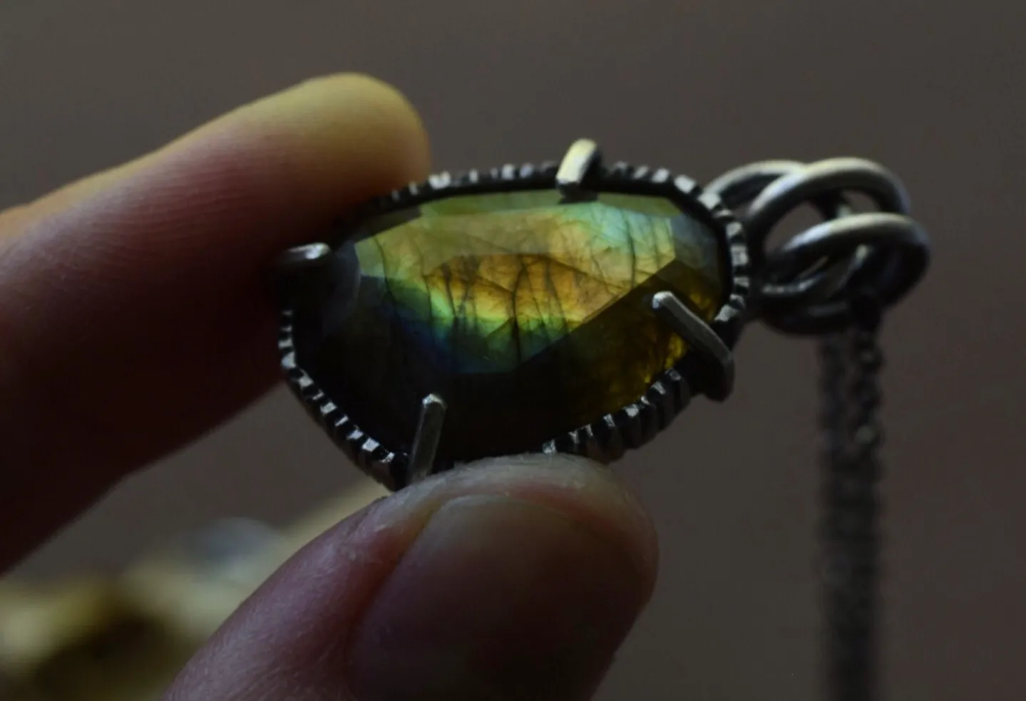 Labradorite Fern Necklace