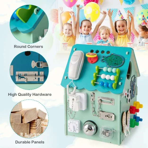 Large Deluxe Montessori Sensory Busy Board | Learning Activity Toy | Interior Storage | Music Box