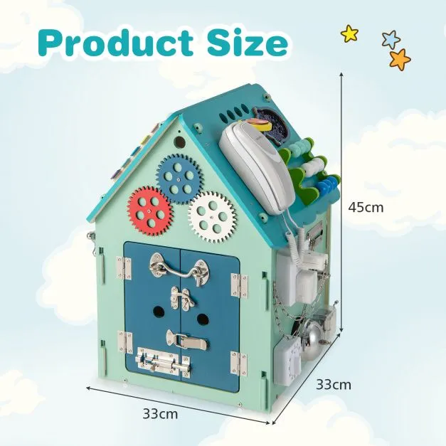 Large Deluxe Montessori Sensory Busy Board | Learning Activity Toy | Interior Storage | Music Box