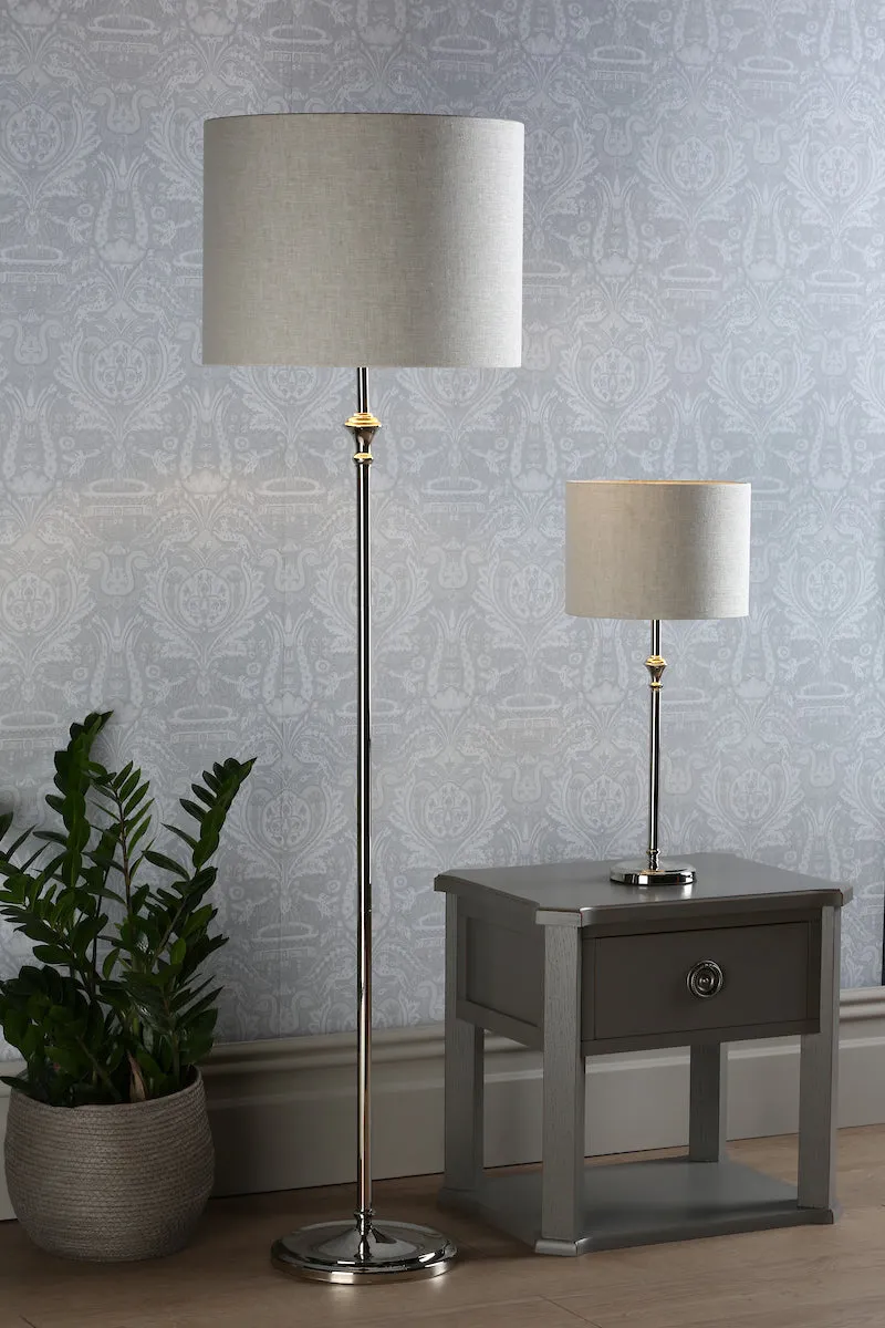Laura Ashley Highgrove Polished Nickel LA3756091-Q  Floor Lamp With Shade