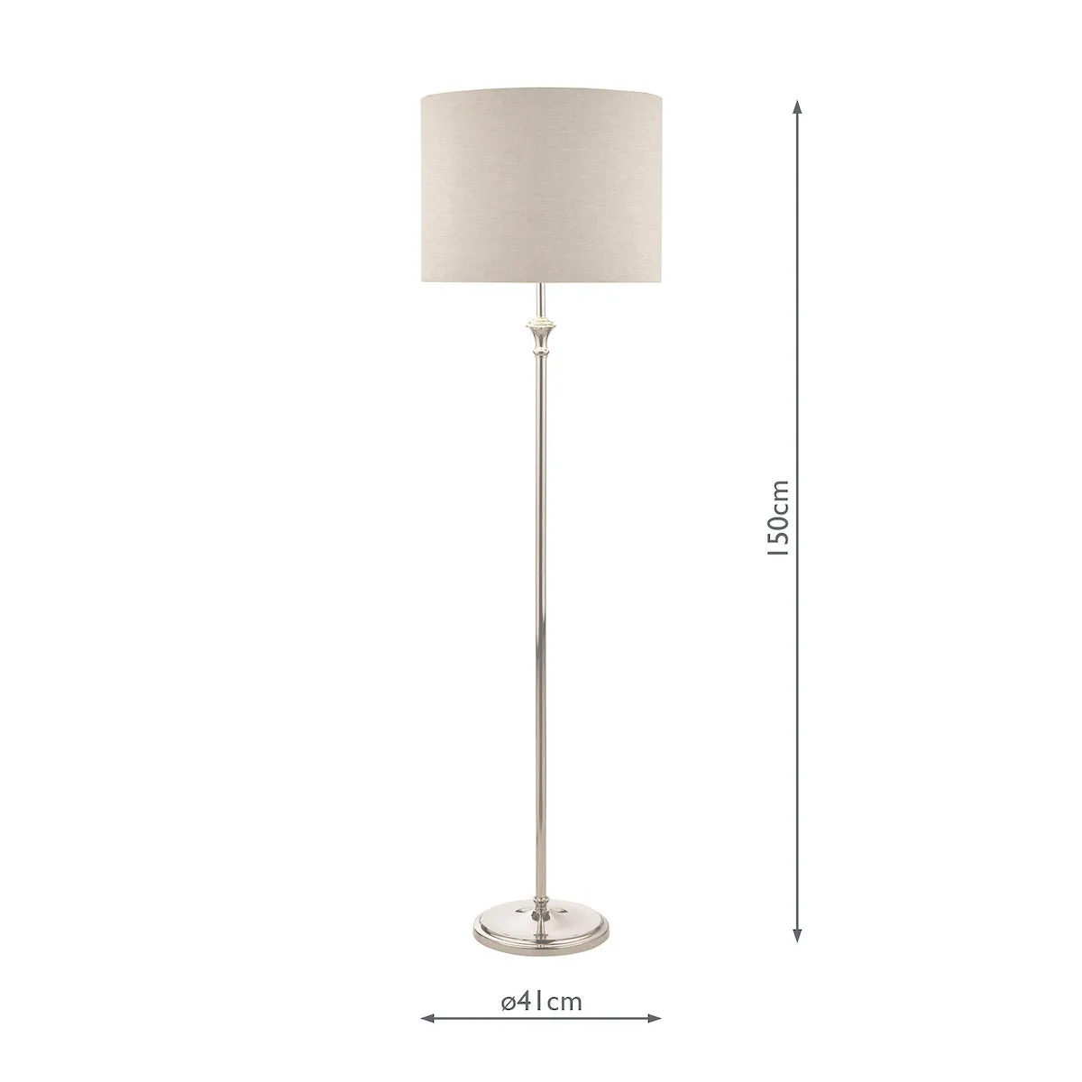 Laura Ashley Highgrove Polished Nickel LA3756091-Q  Floor Lamp With Shade