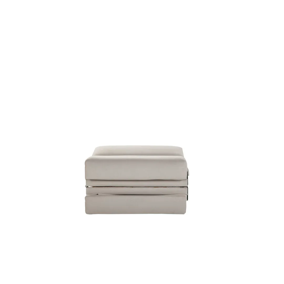 Lelana Twin 78.75 Polyester Tufted Sofa Brayden Studio® Fabric: Beige