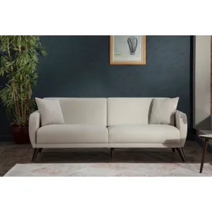 Lelana Twin 78.75 Polyester Tufted Sofa Brayden Studio® Fabric: Beige
