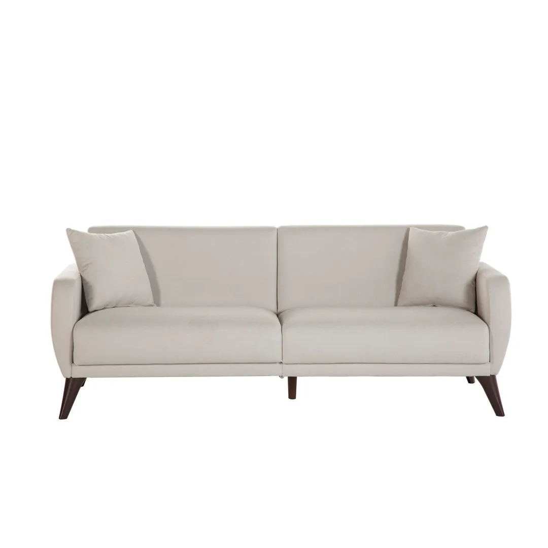 Lelana Twin 78.75 Polyester Tufted Sofa Brayden Studio® Fabric: Beige