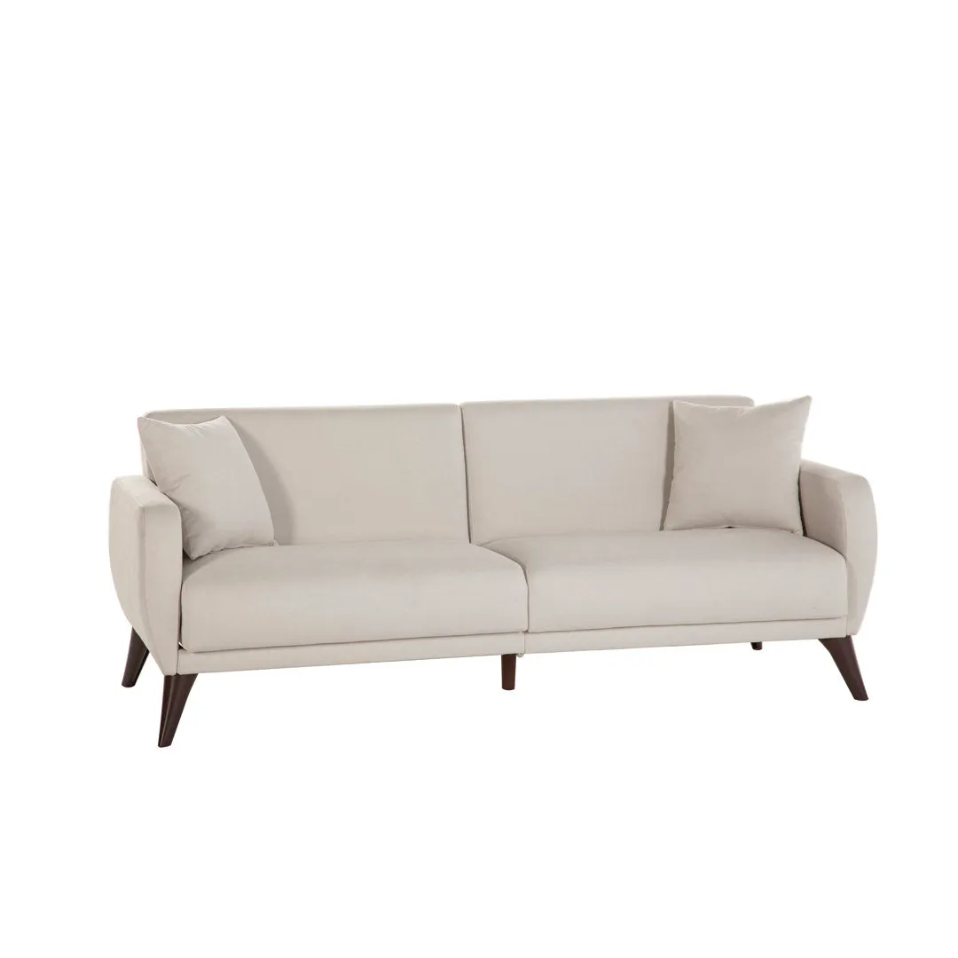 Lelana Twin 78.75 Polyester Tufted Sofa Brayden Studio® Fabric: Beige