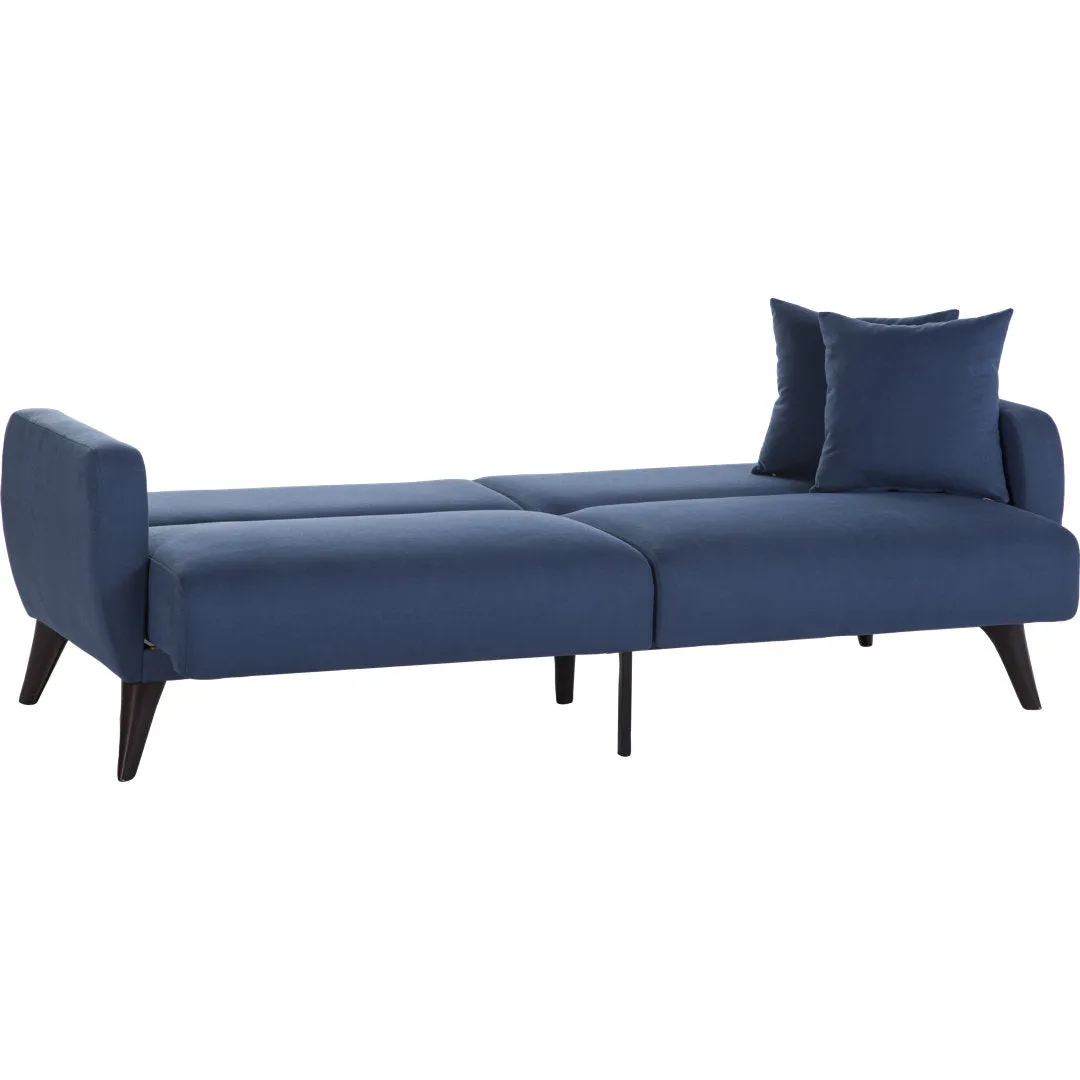 Lelana Twin 78.75 Polyester Tufted Sofa Brayden Studio® Fabric: Blue