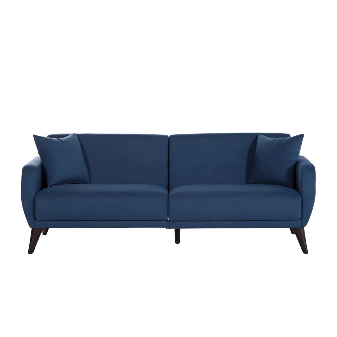 Lelana Twin 78.75 Polyester Tufted Sofa Brayden Studio® Fabric: Blue