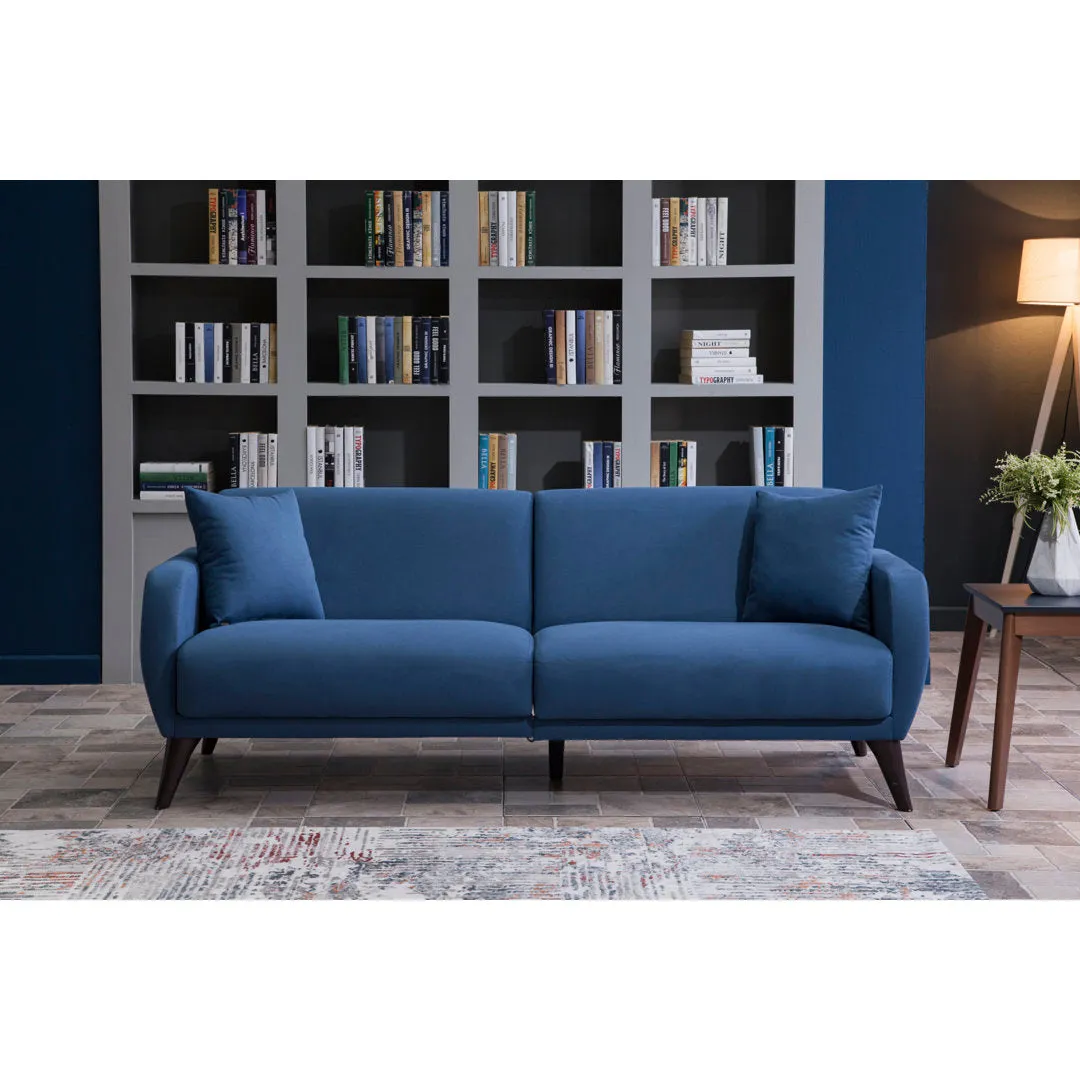 Lelana Twin 78.75 Polyester Tufted Sofa Brayden Studio® Fabric: Blue
