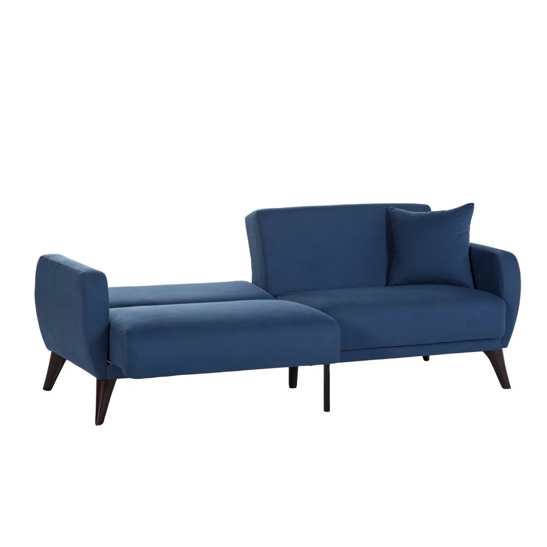 Lelana Twin 78.75 Polyester Tufted Sofa Brayden Studio® Fabric: Blue