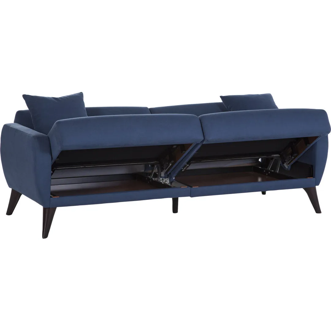 Lelana Twin 78.75 Polyester Tufted Sofa Brayden Studio® Fabric: Blue